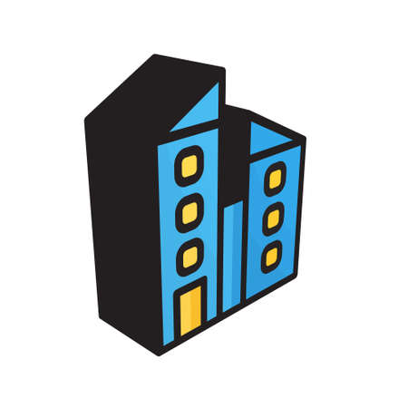 3D illustration vector Building style. icon on white background. Icon sign from modern collection for mobile concept and web apps design. Nice design perfect.のイラスト素材