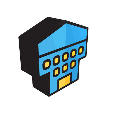 3D illustration vector and logo Building style. icon on white background. Icon sign from modern collection for mobile concept and web apps design. Nice design perfect.のイラスト素材