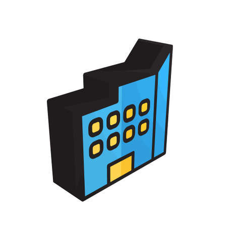 3D illustration vector and logo Building style. icon on white background. Icon sign from modern collection for mobile concept and web apps design. Nice design perfect.のイラスト素材