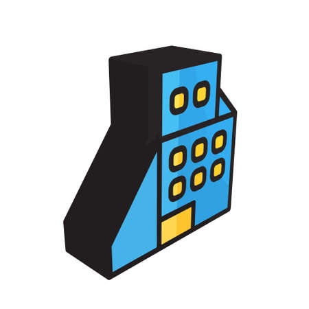 3D illustration vector and logo Building style. icon on white background. Icon sign from modern collection for mobile concept and web apps design. Nice design perfect.のイラスト素材