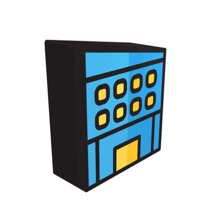 3D illustration vector and logo Building style. icon on white background. Icon sign from modern collection for mobile concept and web apps design. Nice design perfect.のイラスト素材
