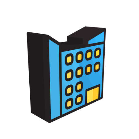 3D illustration vector and logo Building style. icon on white background. Icon sign from modern collection for mobile concept and web apps design. Nice design perfect.のイラスト素材