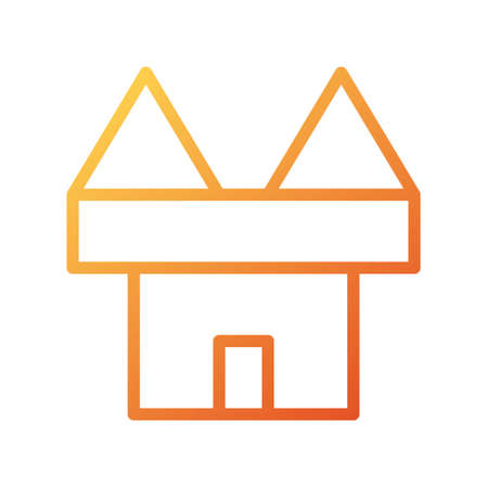 illustration vector house gradient lines style. icon on white background. Icon sign from modern collection for mobile concept and web apps design. Nice design perfect.のイラスト素材