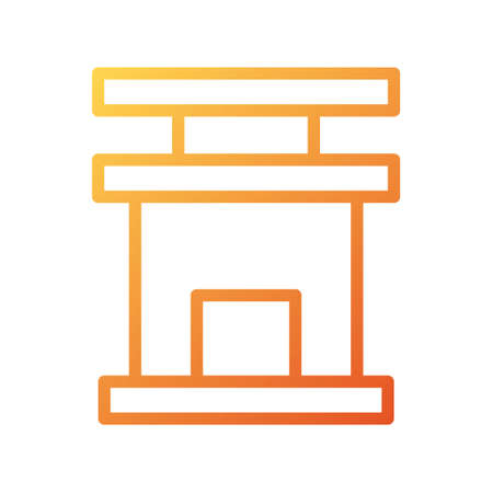 illustration vector house gradient lines style. icon on white background. Icon sign from modern collection for mobile concept and web apps design. Nice design perfect.のイラスト素材