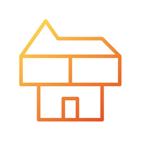 illustration vector house gradient lines style. icon on white background. Icon sign from modern collection for mobile concept and web apps design. Nice design perfect.のイラスト素材