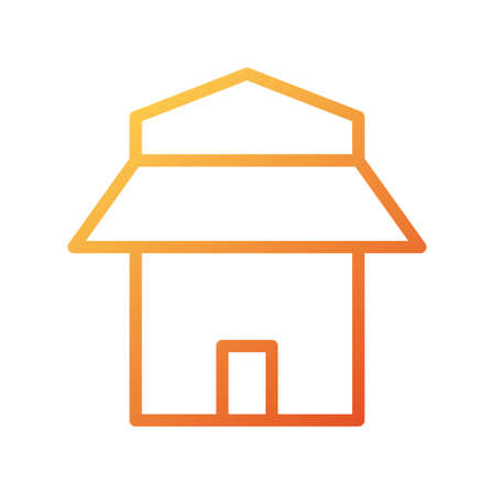 illustration vector house gradient lines style. icon on white background. Icon sign from modern collection for mobile concept and web apps design. Nice design perfect.のイラスト素材