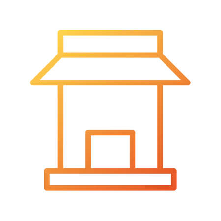 illustration vector house gradient lines style. icon on white background. Icon sign from modern collection for mobile concept and web apps design. Nice design perfect.のイラスト素材
