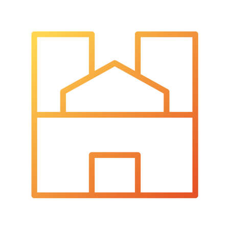 illustration vector house gradient lines style. icon on white background. Icon sign from modern collection for mobile concept and web apps design. Nice design perfect.のイラスト素材