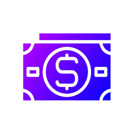 illustration vector and logo money solid gradient style. icon on white background. Icon sign from modern collection for mobile concept and web apps design. Nice design perfect.のイラスト素材