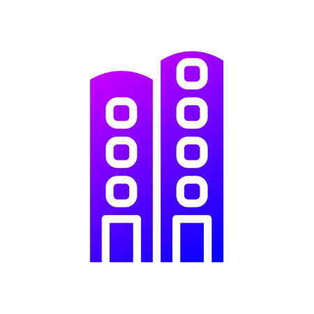 illustration vector and logo Building solid gradient style. icon on white background. Icon sign from modern collection for mobile concept and web apps design. Nice design perfect.のイラスト素材
