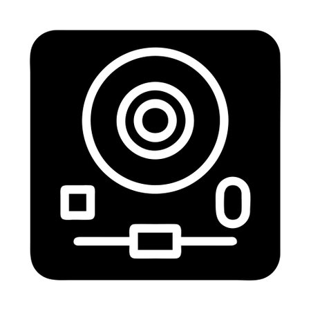 Dj solid Icon. Social media sign icons. Vector illustration isolated for graphic, web design, apps and websitesのイラスト素材
