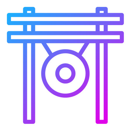 gong gradient illustration vector and logo new year icon perfect. Icon sign from modern collection for mobile concept and web. Nice design perfect.のイラスト素材
