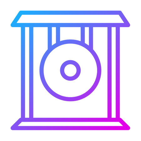 gong gradient illustration vector and logo new year icon perfect. Icon sign from modern collection for mobile concept and web. Nice design perfect.のイラスト素材