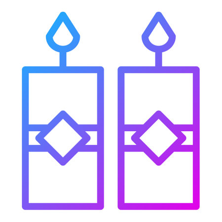 candle gradient illustration vector and logo new year icon perfect. Icon sign from modern collection for mobile concept and web. Nice design perfect.のイラスト素材