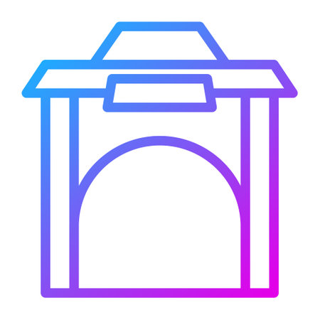 arch gradient illustration vector and logo new year icon perfect. Icon sign from modern collection for mobile concept and web. Nice design perfect.のイラスト素材