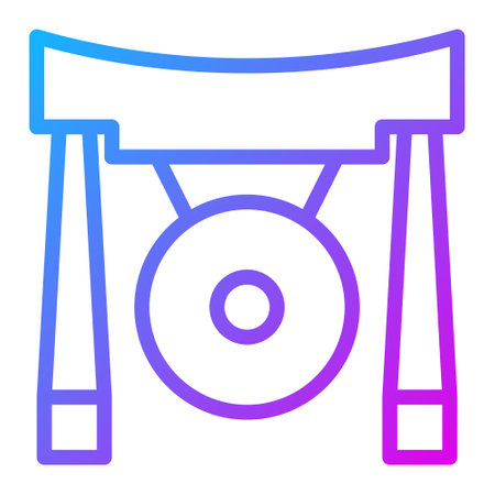 gong gradient illustration vector and logo new year icon perfect. Icon sign from modern collection for mobile concept and web. Nice design perfect.のイラスト素材