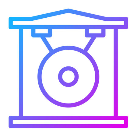gong gradient illustration vector and logo new year icon perfect. Icon sign from modern collection for mobile concept and web. Nice design perfect.のイラスト素材