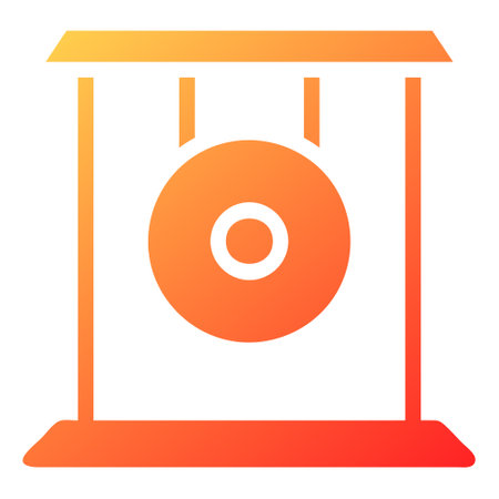 gong gradient solid illustration vector and logo new year icon perfect. Icon sign from modern collection for web. Nice design perfect.のイラスト素材