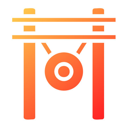 gong gradient solid illustration vector and logo new year icon perfect. Icon sign from modern collection for web. Nice design perfect.のイラスト素材