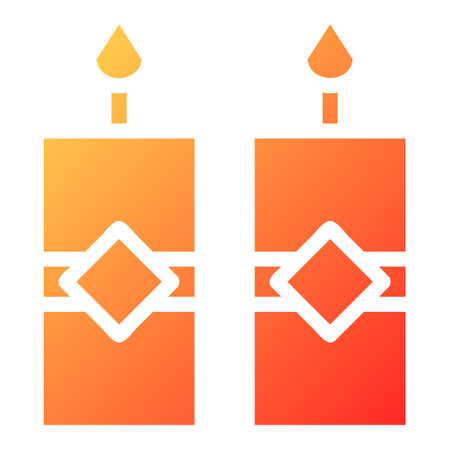 candle gradient solid illustration vector and logo new year icon perfect. Icon sign from modern collection for web. Nice design perfect.のイラスト素材