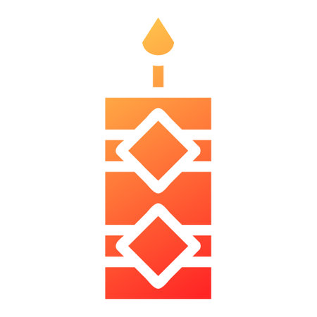 candle gradient solid illustration vector and logo new year icon perfect. Icon sign from modern collection for web. Nice design perfect.のイラスト素材