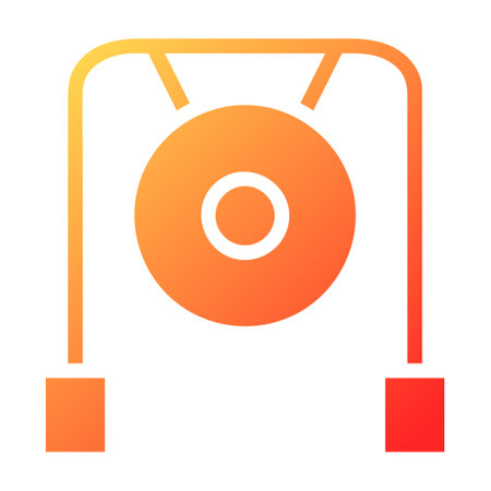 gong gradient solid illustration vector and logo new year icon perfect. Icon sign from modern collection for web. Nice design perfect.のイラスト素材