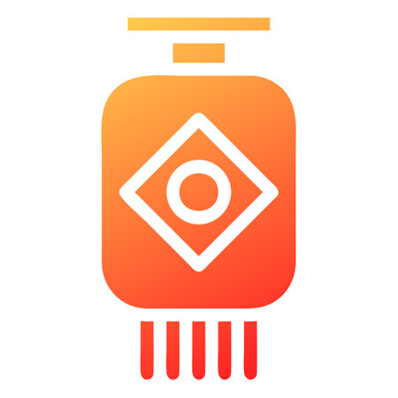 lantern gradient solid illustration vector and logo new year icon perfect. Icon sign from modern collection for web. Nice design perfect.のイラスト素材