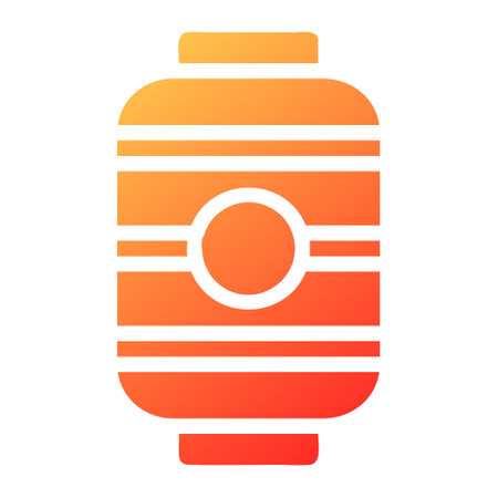 lantern gradient solid illustration vector and logo new year icon perfect. Icon sign from modern collection for web. Nice design perfect.のイラスト素材