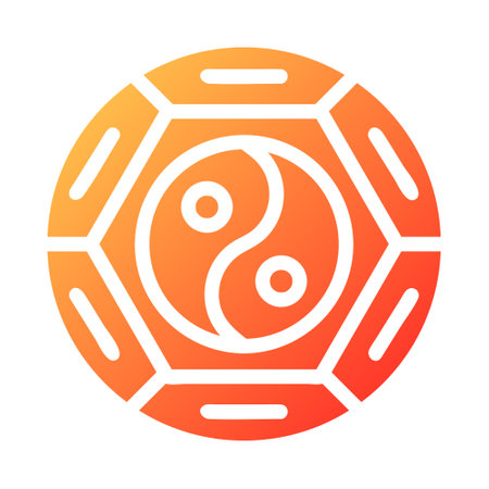 Yin yang gradient solid illustration vector and logo new year icon perfect. Icon sign from modern collection for web. Nice design perfect.のイラスト素材