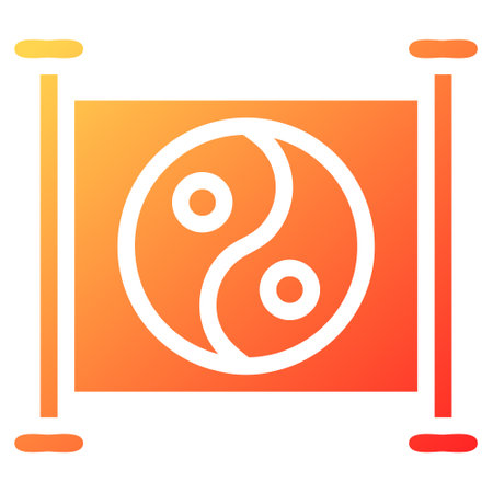 Yin yang gradient solid illustration vector and logo new year icon perfect. Icon sign from modern collection for web. Nice design perfect.のイラスト素材