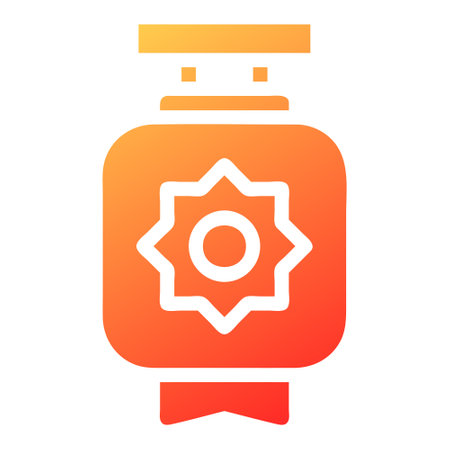 lantern gradient solid illustration vector and logo new year icon perfect. Icon sign from modern collection for web. Nice design perfect.のイラスト素材