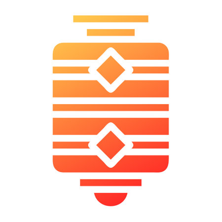 lantern gradient solid illustration vector and logo new year icon perfect. Icon sign from modern collection for web. Nice design perfect.のイラスト素材