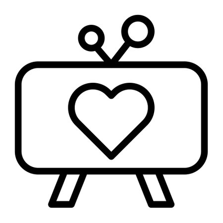 tv outline valentine illustration vector and logo new year icon perfect. Icon sign from modern collection for web. Nice design perfect.のイラスト素材