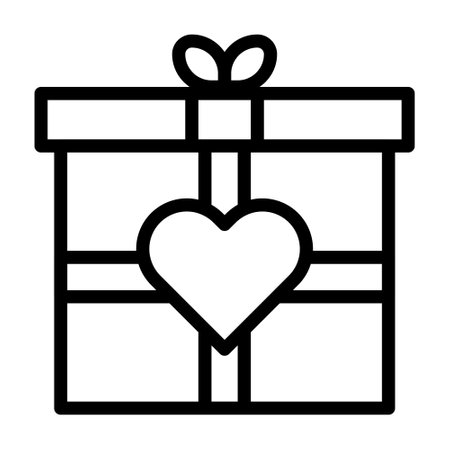 gift outline valentine illustration vector and logo new year icon perfect. Icon sign from modern collection for web. Nice design perfect.のイラスト素材