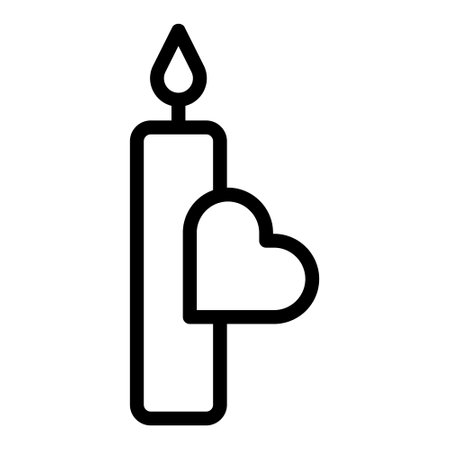 candle outline valentine illustration vector and logo new year icon perfect. Icon sign from modern collection for web. Nice design perfect.のイラスト素材