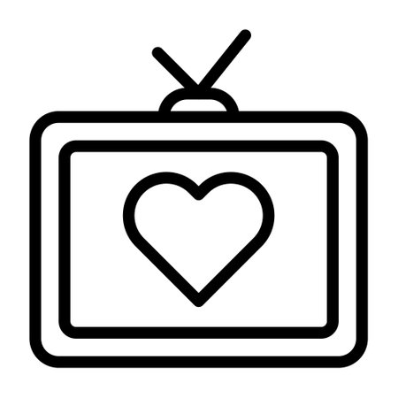 tv outline valentine illustration vector and logo new year icon perfect. Icon sign from modern collection for web. Nice design perfect.のイラスト素材