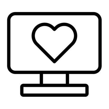 tv outline valentine illustration vector and logo new year icon perfect. Icon sign from modern collection for web. Nice design perfect.のイラスト素材