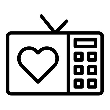 tv outline valentine illustration vector and logo new year icon perfect. Icon sign from modern collection for web. Nice design perfect.のイラスト素材