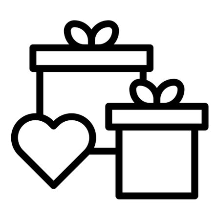 gift outline valentine illustration vector and logo new year icon perfect. Icon sign from modern collection for web. Nice design perfect.のイラスト素材