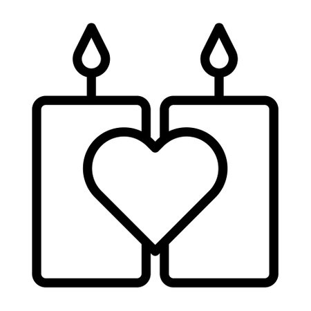 candle outline valentine illustration vector and logo new year icon perfect. Icon sign from modern collection for web. Nice design perfect.のイラスト素材