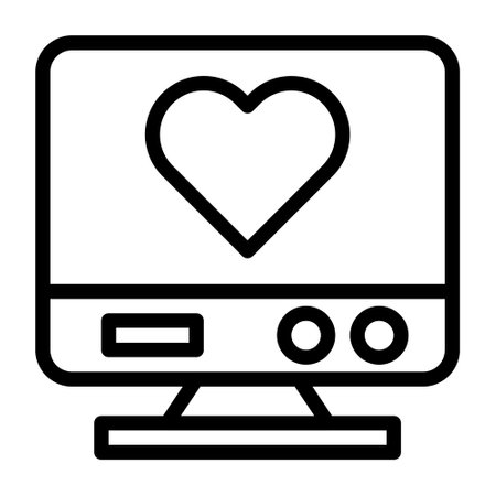 tv outline valentine illustration vector and logo new year icon perfect. Icon sign from modern collection for web. Nice design perfect.のイラスト素材