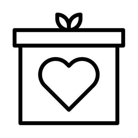 gift outline valentine illustration vector and logo new year icon perfect. Icon sign from modern collection for web. Nice design perfect.のイラスト素材
