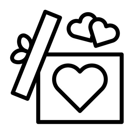 gift outline valentine illustration vector and logo new year icon perfect. Icon sign from modern collection for web. Nice design perfect.のイラスト素材