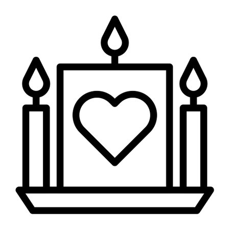 candle outline valentine illustration vector and logo new year icon perfect. Icon sign from modern collection for web. Nice design perfect.のイラスト素材