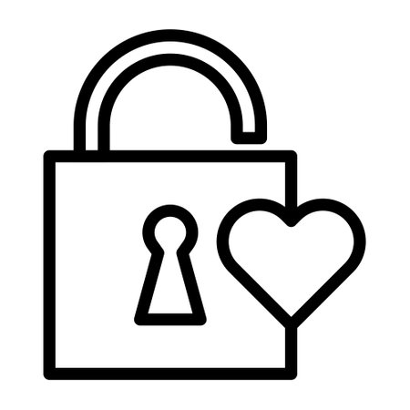 lock outline valentine illustration vector and logo new year icon perfect. Icon sign from modern collection for web. Nice design perfect.のイラスト素材