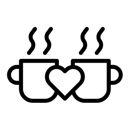 cup outline valentine illustration vector and logo new year icon perfect. Icon sign from modern collection for web. Nice design perfect.のイラスト素材