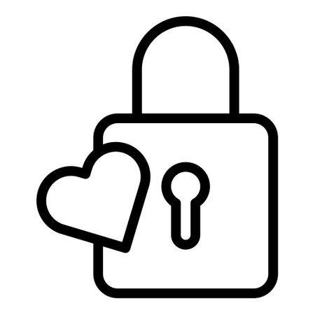 lock outline valentine illustration vector and logo new year icon perfect. Icon sign from modern collection for web. Nice design perfect.のイラスト素材