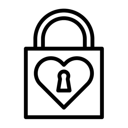 lock outline valentine illustration vector and logo new year icon perfect. Icon sign from modern collection for web. Nice design perfect.のイラスト素材