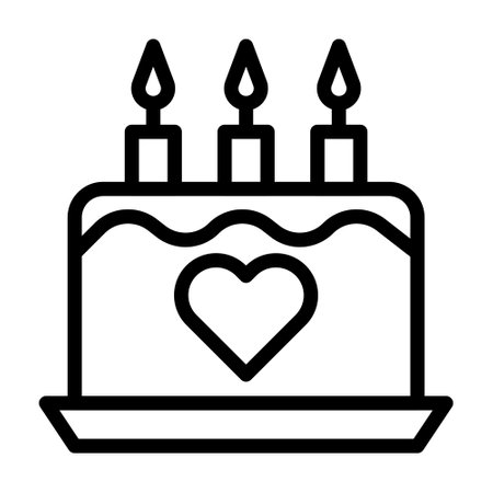 cake outline valentine illustration vector and logo new year icon perfect. Icon sign from modern collection for web. Nice design perfect.のイラスト素材