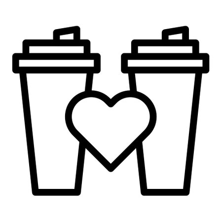 cup outline valentine illustration vector and logo new year icon perfect. Icon sign from modern collection for web. Nice design perfect.のイラスト素材
